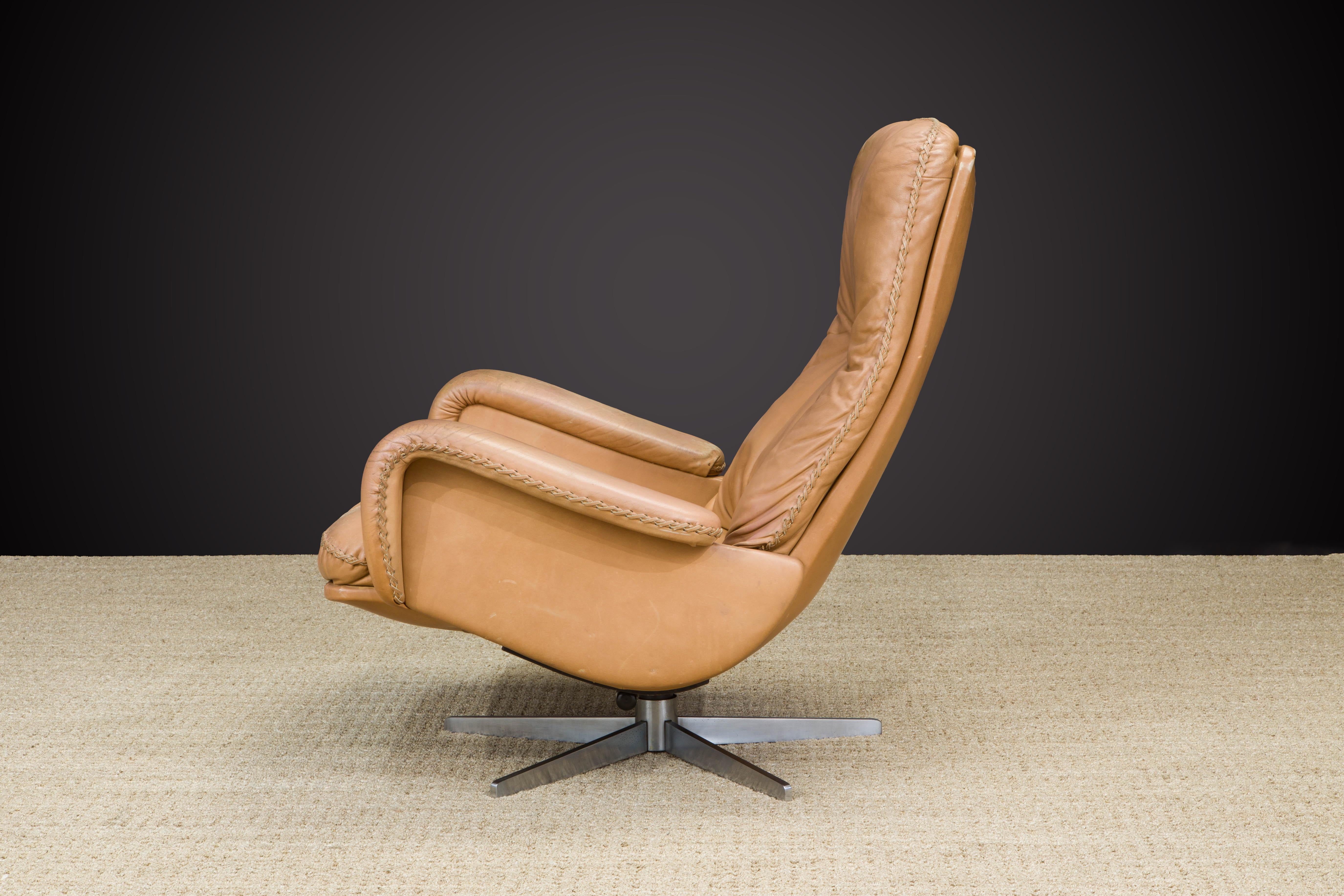 'James Bond' Model S-231 Swivel Lounge Armchair by De Sede, Switzerland, 1960s 7
