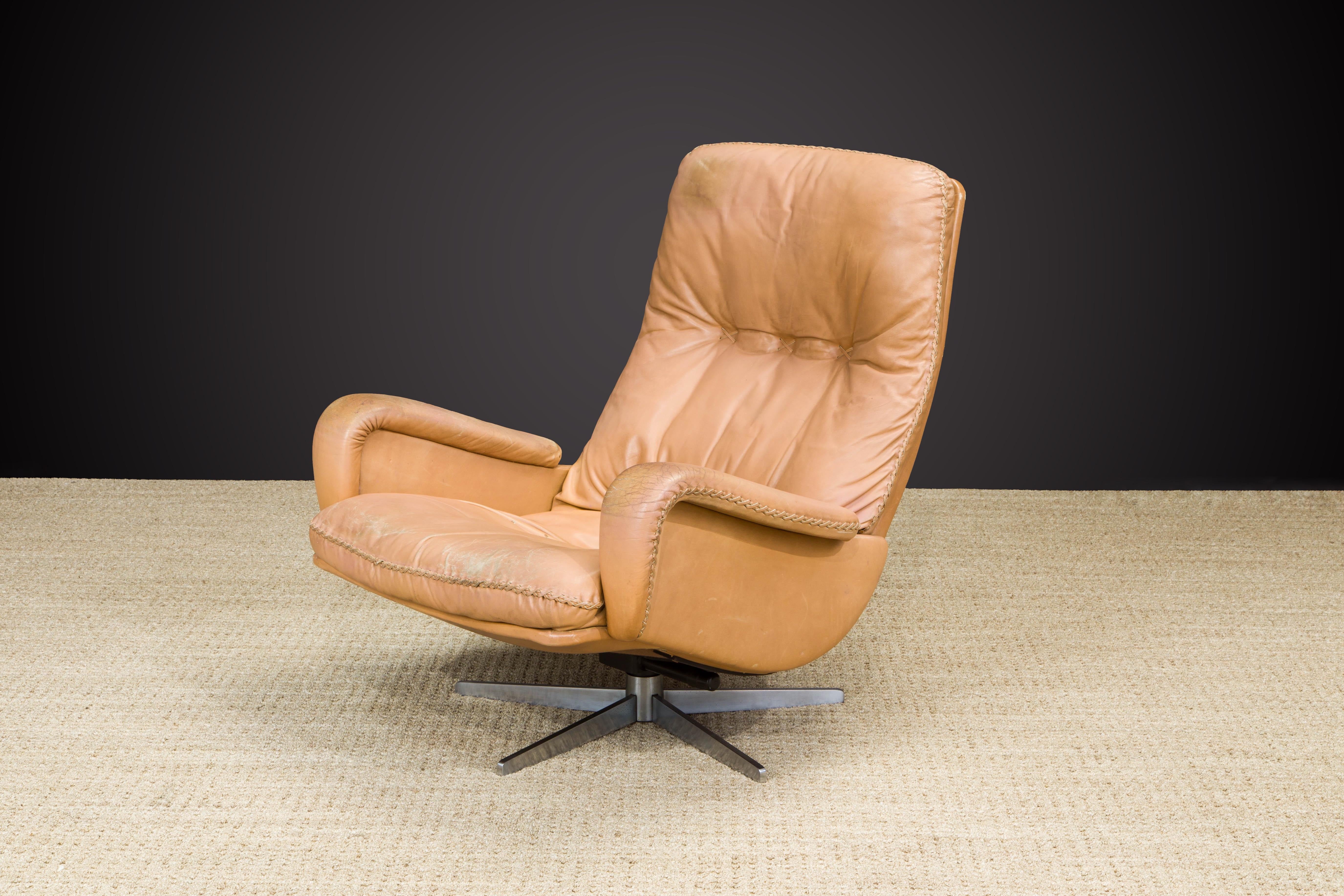 'James Bond' Model S-231 Swivel Lounge Armchair by De Sede, Switzerland, 1960s 8