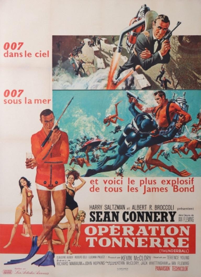 James Bond OPERATION TONERRE – dans le ciel – Sous la mer Original Poster In Good Condition For Sale In Melbourne, Victoria