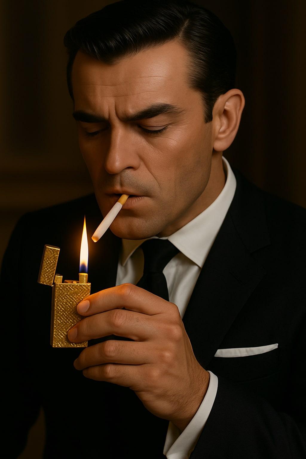 A James Bond Rare Iconique Vintage et Elegant Dunhill 18K Plaqué Or Circa 1980 en vente 2