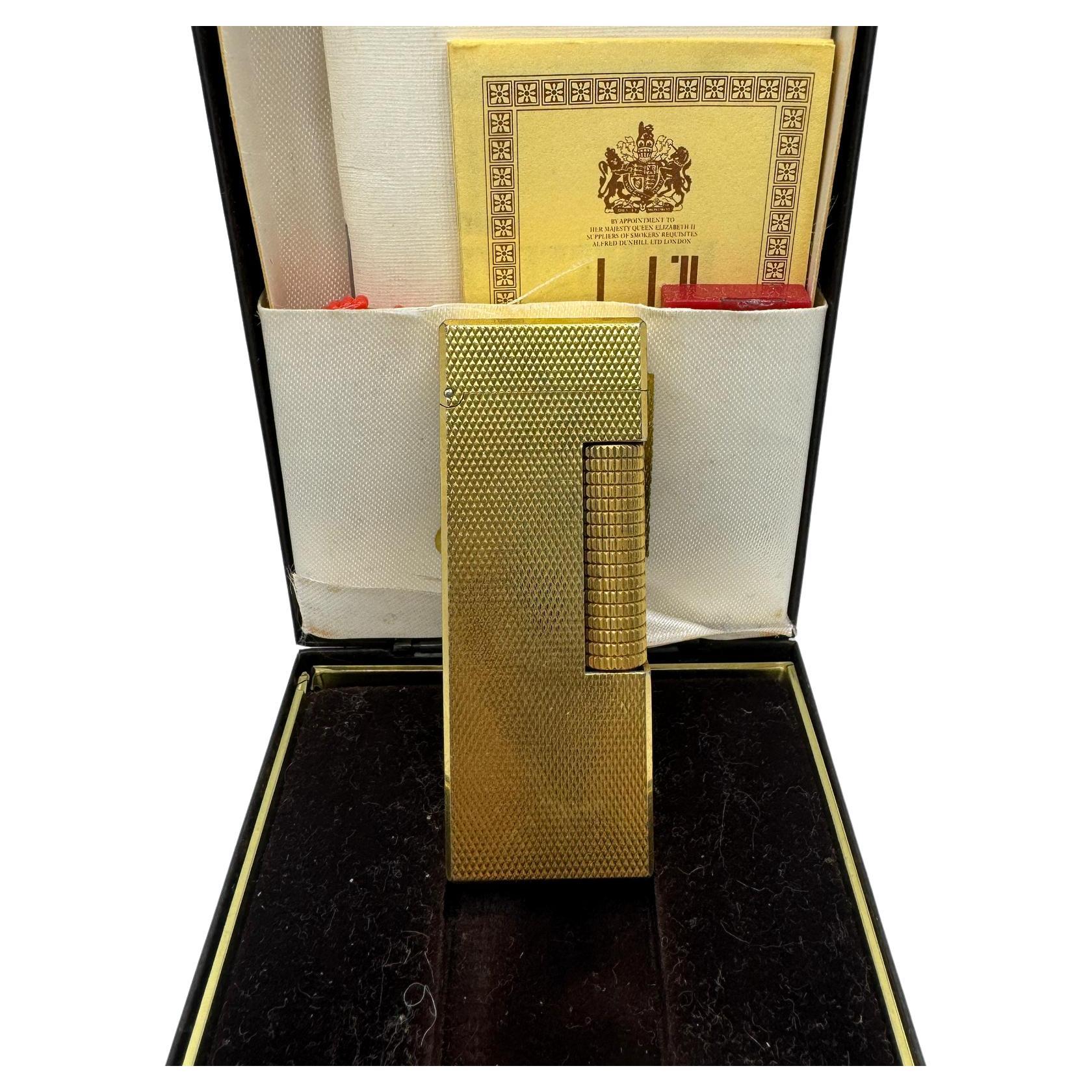 James Bond Rare Iconic Vintage and Elegant Dunhill 18K Gold Plated Circa 1980s 