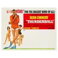 James Bond 'Thunderball' Original US Subway Movie Poster, 1965