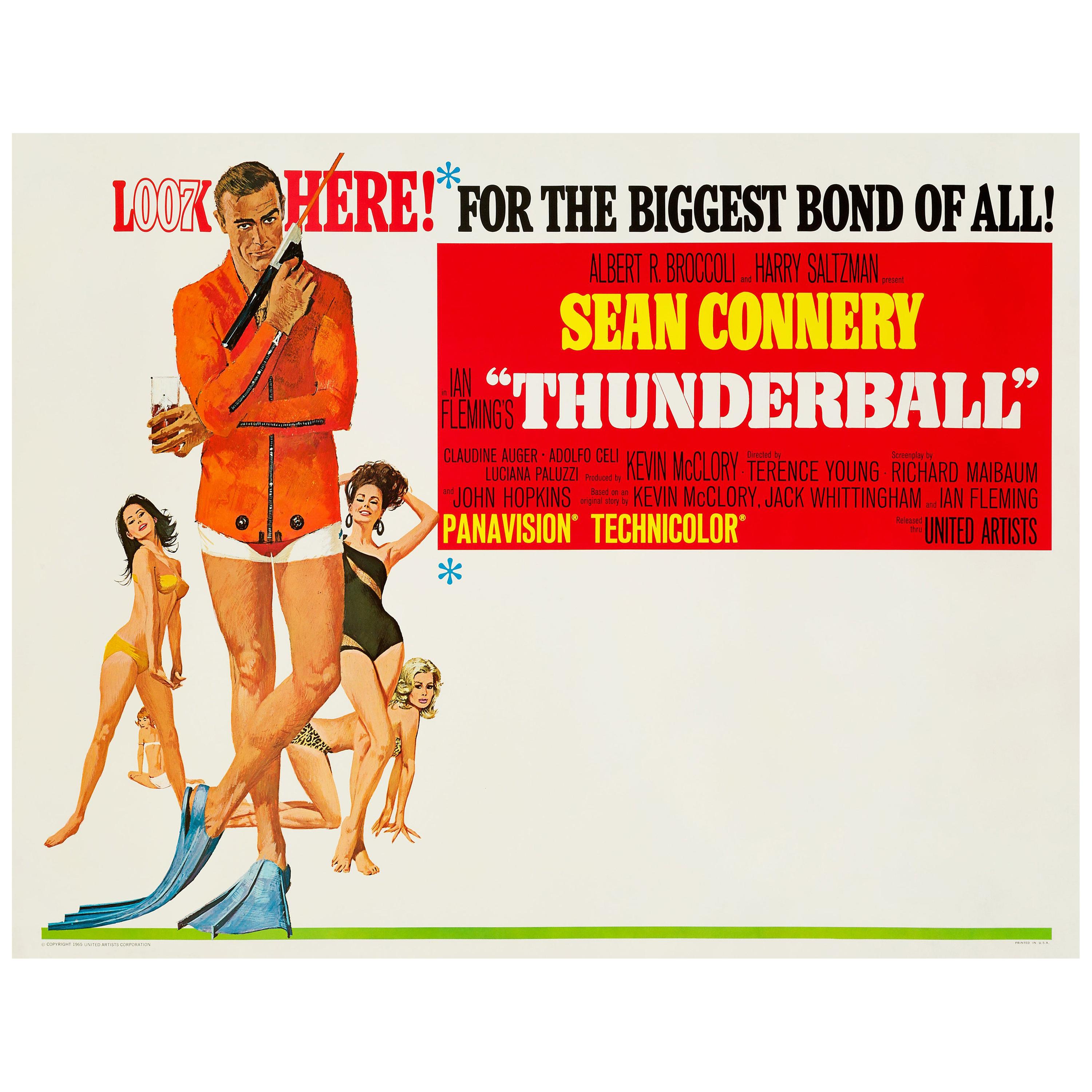 James Bond 'Thunderball' Original US Subway Movie Poster, 1965