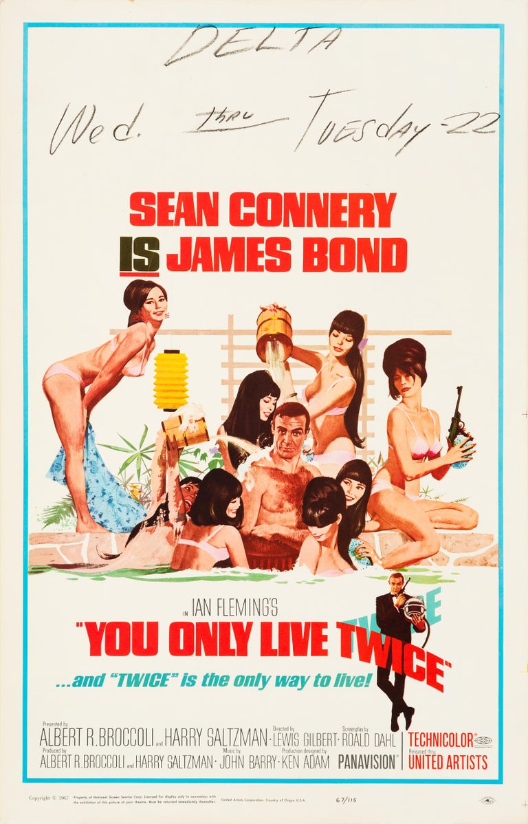 James Bond You Only Live Twice Original Vintage Movie Poster 1967 At 1stdibs