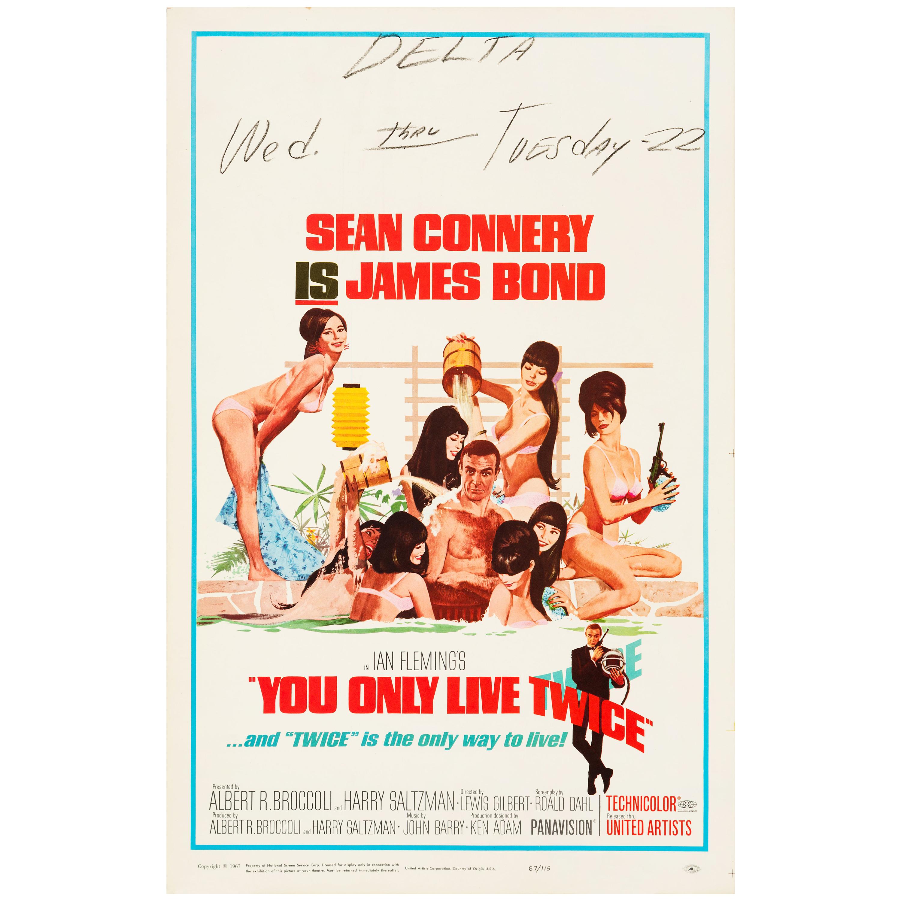 James Bond 'You Only Live Twice' Original Vintage Movie Poster, American, 1967