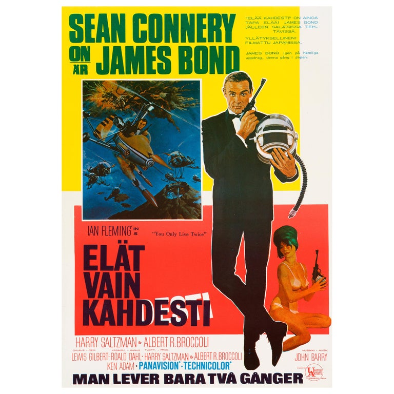 James Bond You Only Live Twice Original Vintage Movie Poster Finnish 1967 At 1stdibs