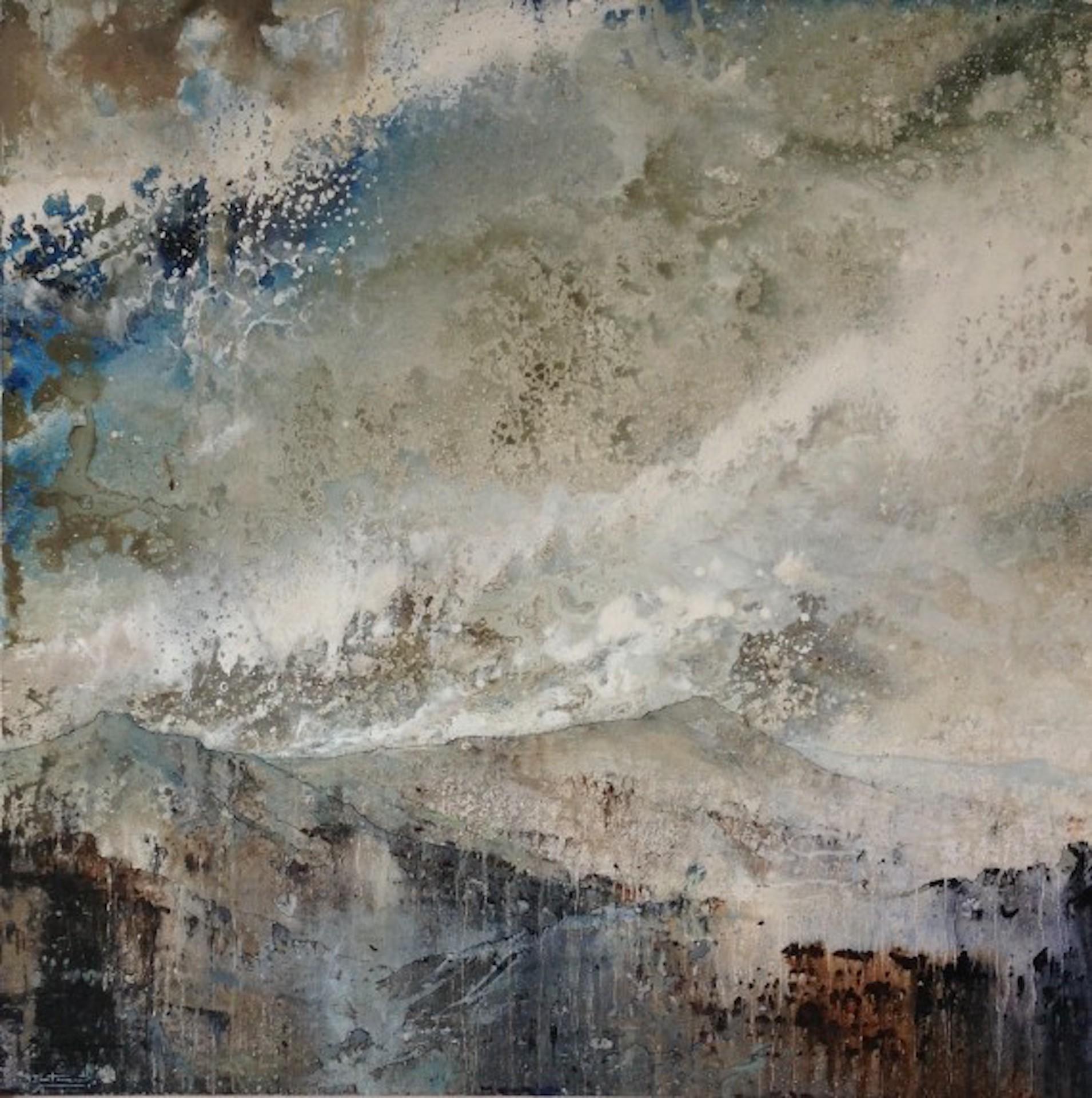 Delamore V, Original Contemporary Atmospheric Landscape Painting,  Devon Art