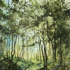 James Bonstow, Bluebells at Greenway, Original Woodland Art, Contemporary Art