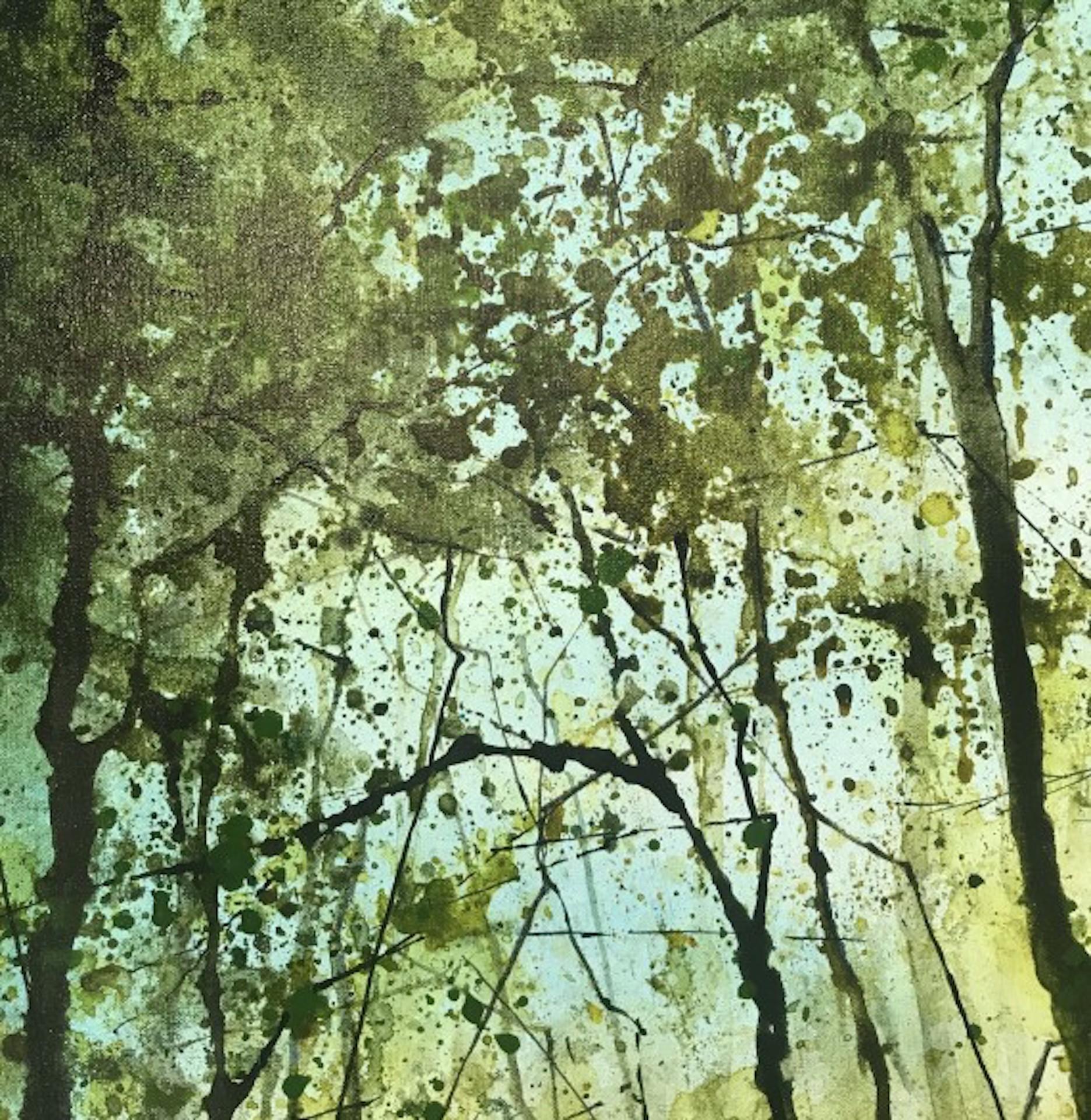 James Bonstow, Greenway, peinture originale de paysage de bois, Art abordable en vente 3