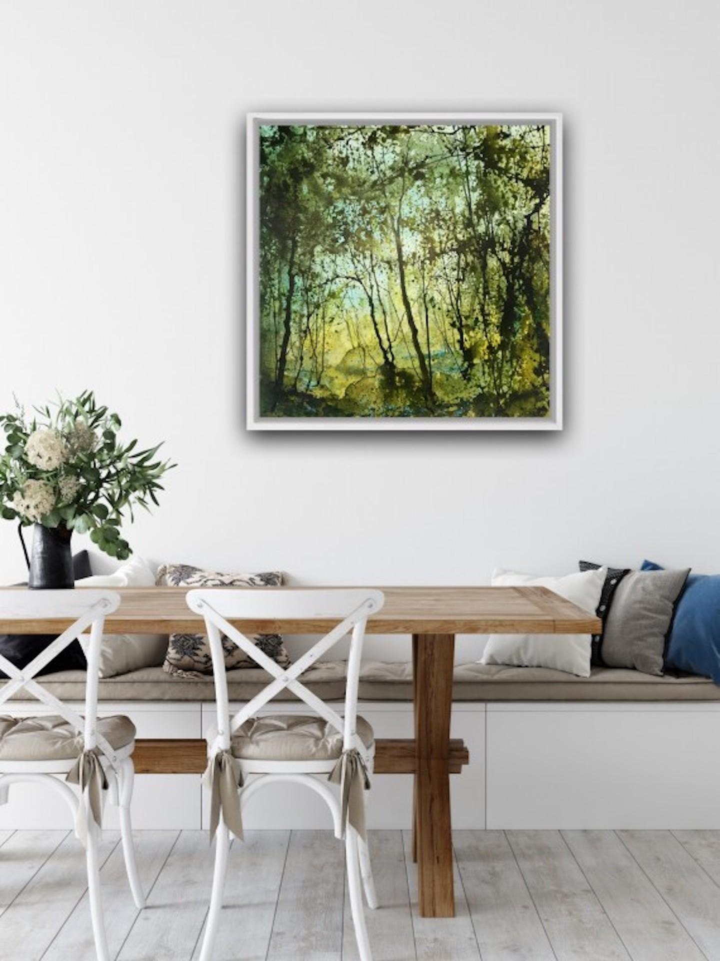 James Bonstow, Greenway, peinture originale de paysage de bois, Art abordable en vente 7