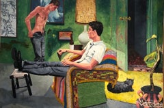 Watching Myself Undress/Double Self Portrait (Homage to David Hockney)