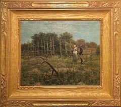 "Couple in the Field, " James Brade Sword, Hunter on Farm Landscape