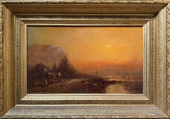 "Mending the Nets at Sunset" James Brade Sword, Atmospheric, Hudson River School