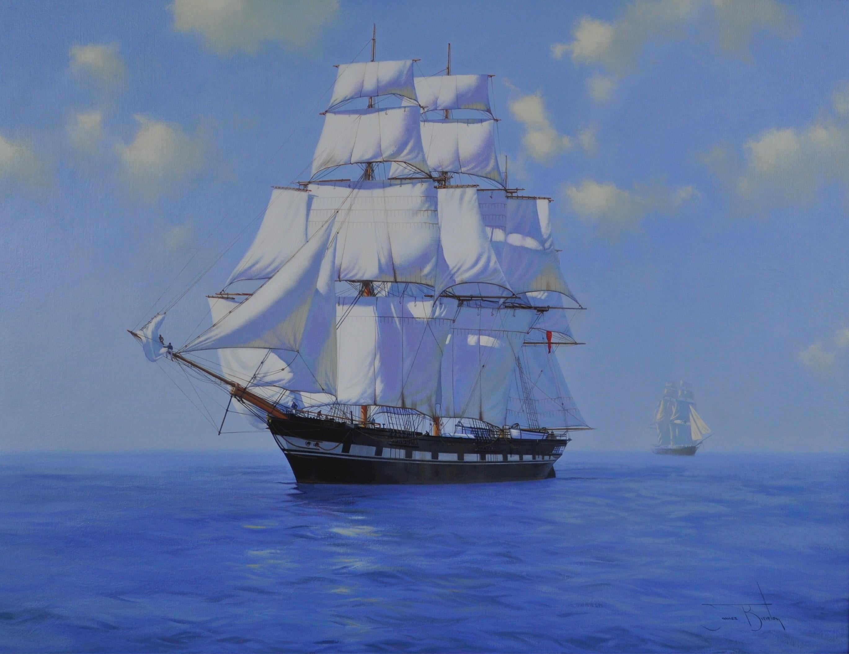 James Brereton Figurative Painting - A Still Morning (The 'North Fleet')