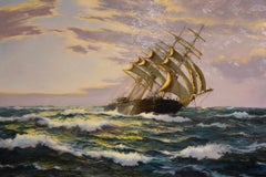 Pintura al óleo de James Brereton "El Samuel Watts, conducción dura"