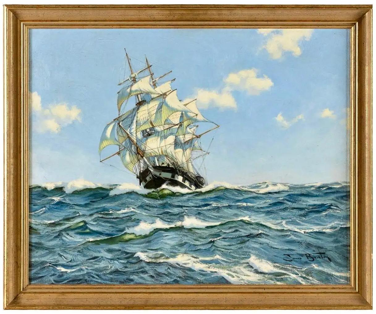Landscape Painting di James Brereton - La nave corsara America