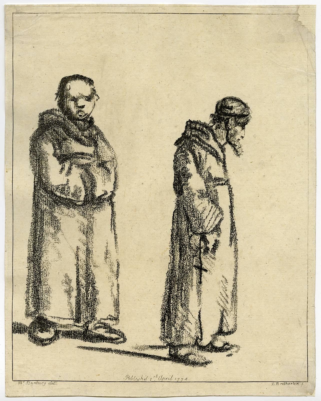 James Bretherton Figurative Art – Untitled - Two monks.