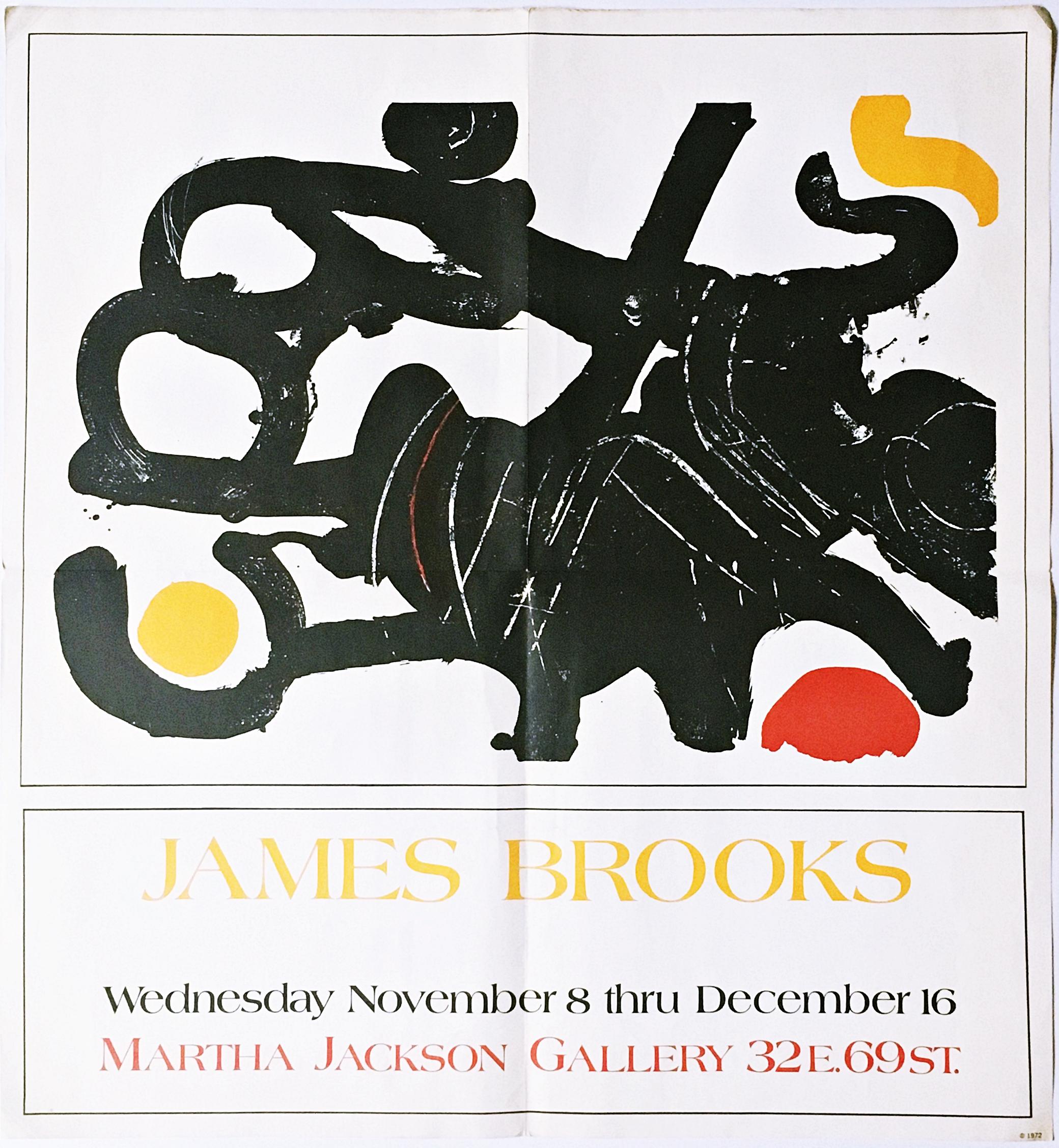 James Brooks
James Brooks at Martha Jackson gallery (rare Abstract Expressionist poster), 1972
Offset Lithograph poster
Unsigned, unnumbered limited edition
24 1/4 × 22 3/4 inches
Unframed
Very rare and highly collectible vintage James Brooks poster