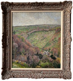 James Brown dipinto ad olio impressionista britannico, cerchia di Lucien Pissarro