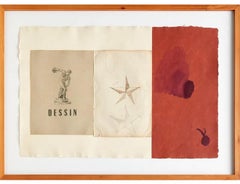 Vintage Dessin (Star) Mixed media Collage with Painting James Brown Galerie Bernd Kluser