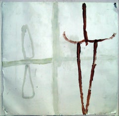 Untitled - Original Mixed Media on Leather by James Brown - 1987