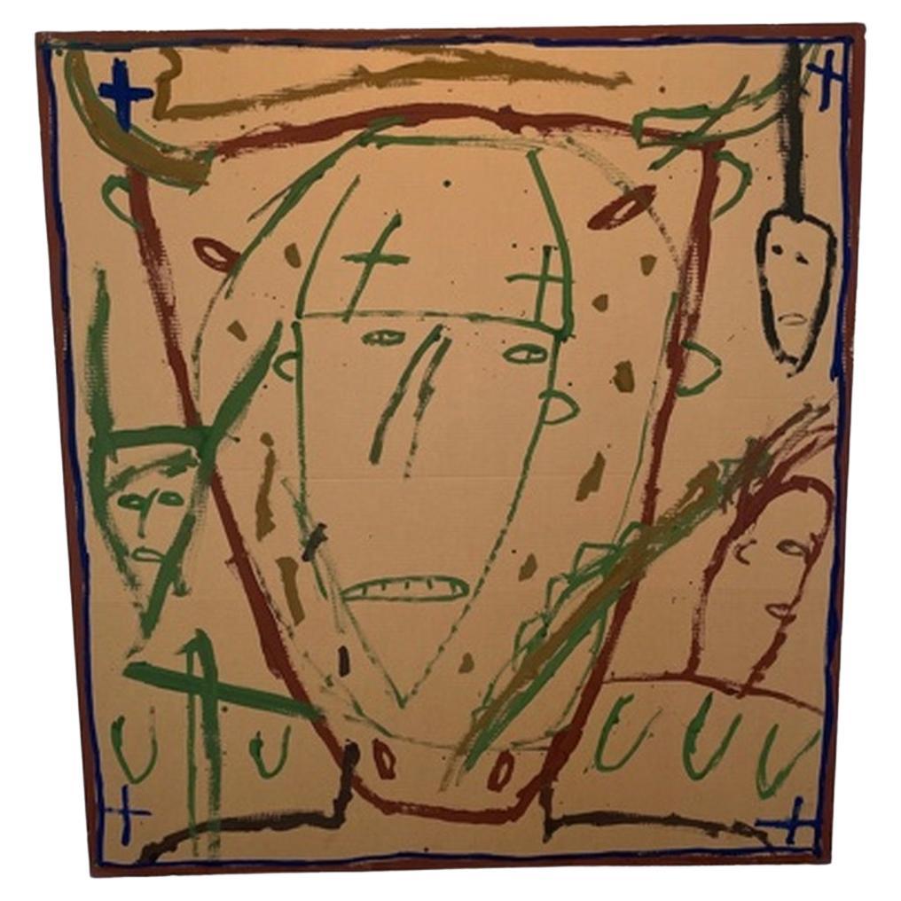 James Brown Tempera su cartoncino 1982 circa, 50" x 60" in vendita