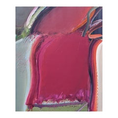 „Ein Gemälde, #1450“ Modernes rotes, orangefarbenes, orangefarbenes und blaues, gestisches abstraktes Gemälde