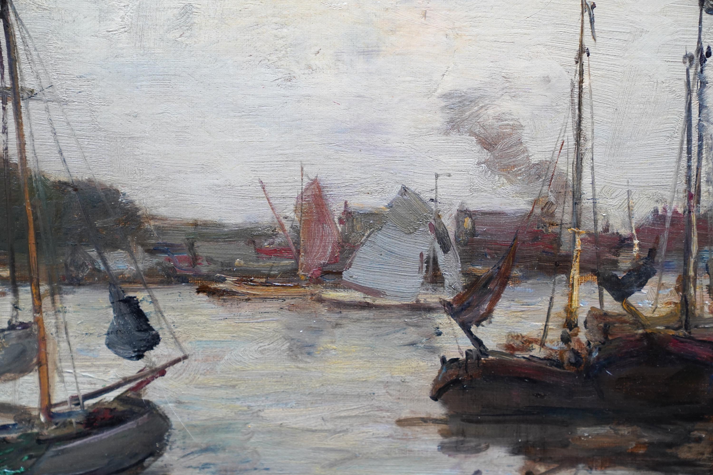Harbour Seascape - Quadro a olio marino di arte impressionista scozzese del periodo edoardiano in vendita 1