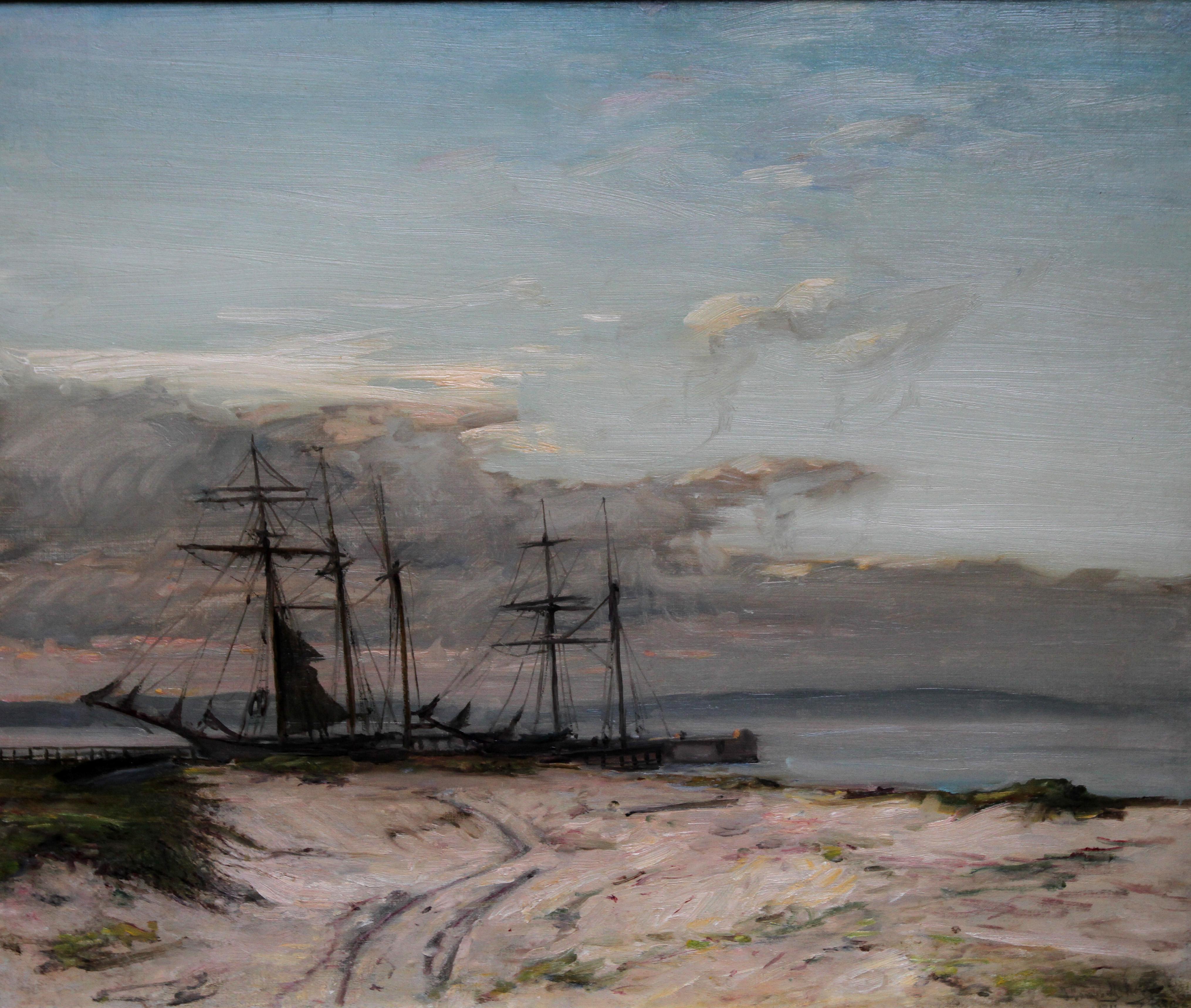 The Anastasia - peinture à l'huile impressionniste écossaise de 1911, art marin norvégien - Painting de James Campbell Noble
