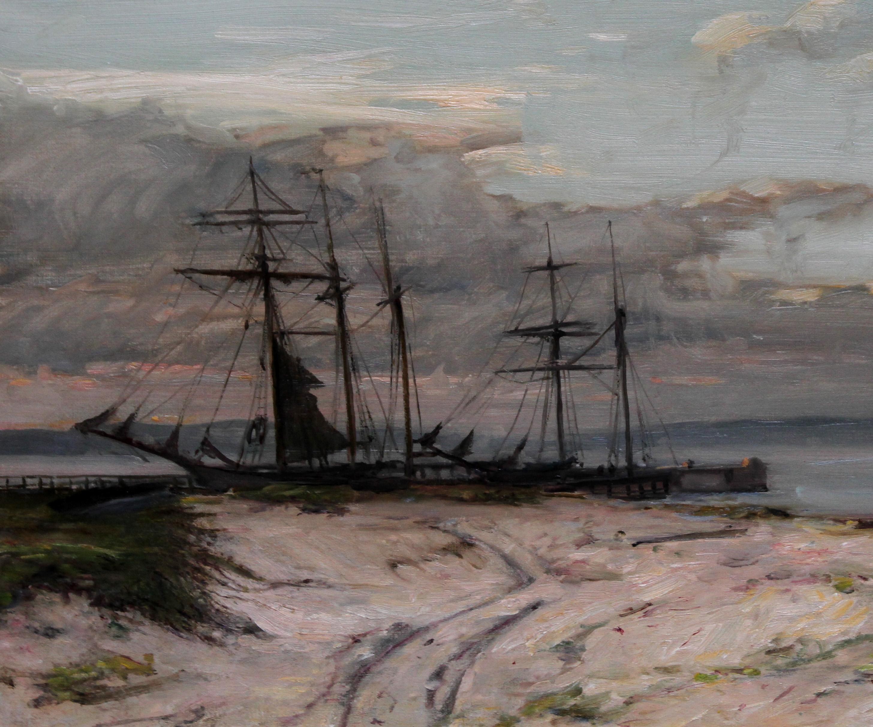 The Anastasia - peinture à l'huile impressionniste écossaise de 1911, art marin norvégien - Impressionnisme Painting par James Campbell Noble