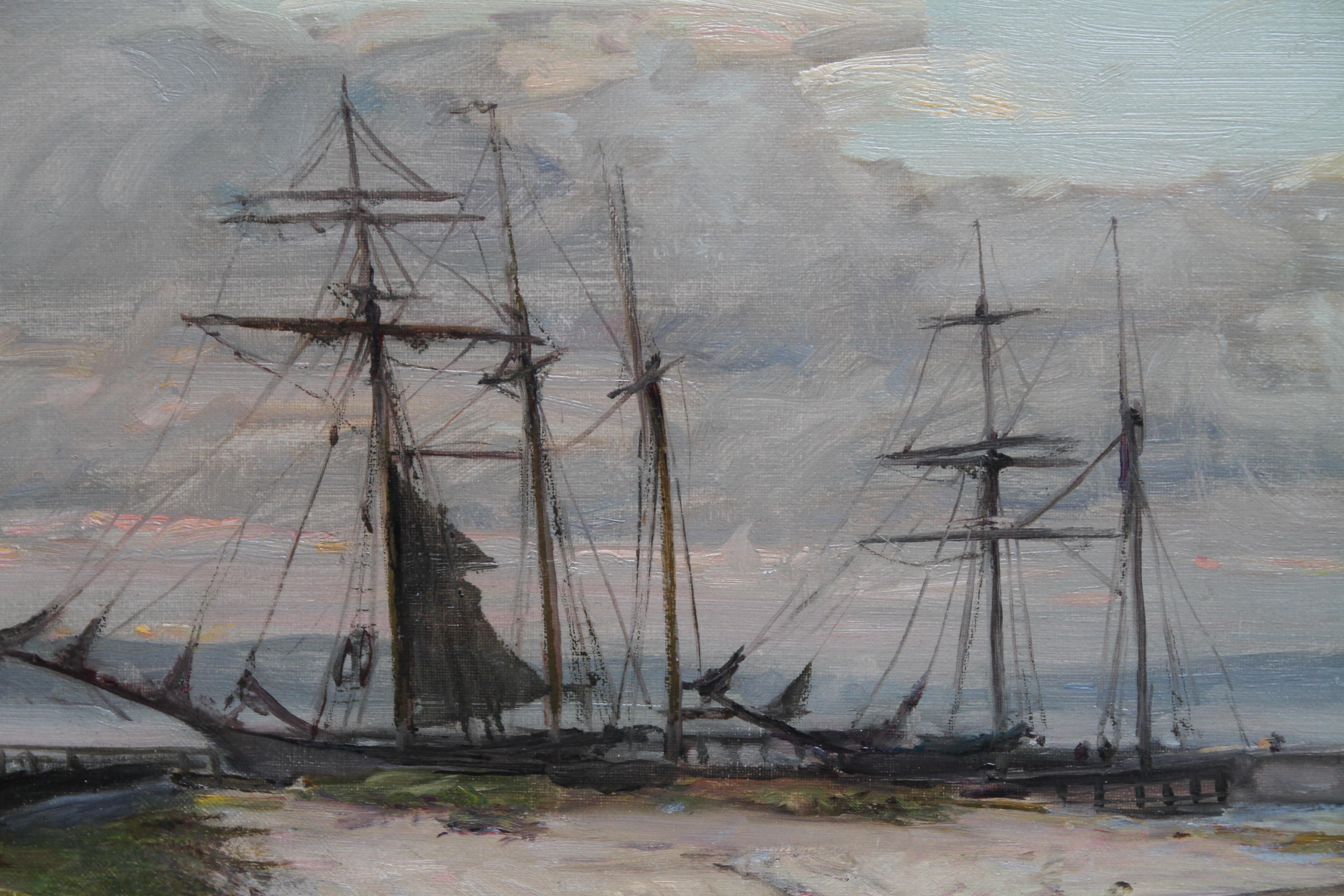 The Anastasia - peinture à l'huile impressionniste écossaise de 1911, art marin norvégien en vente 2