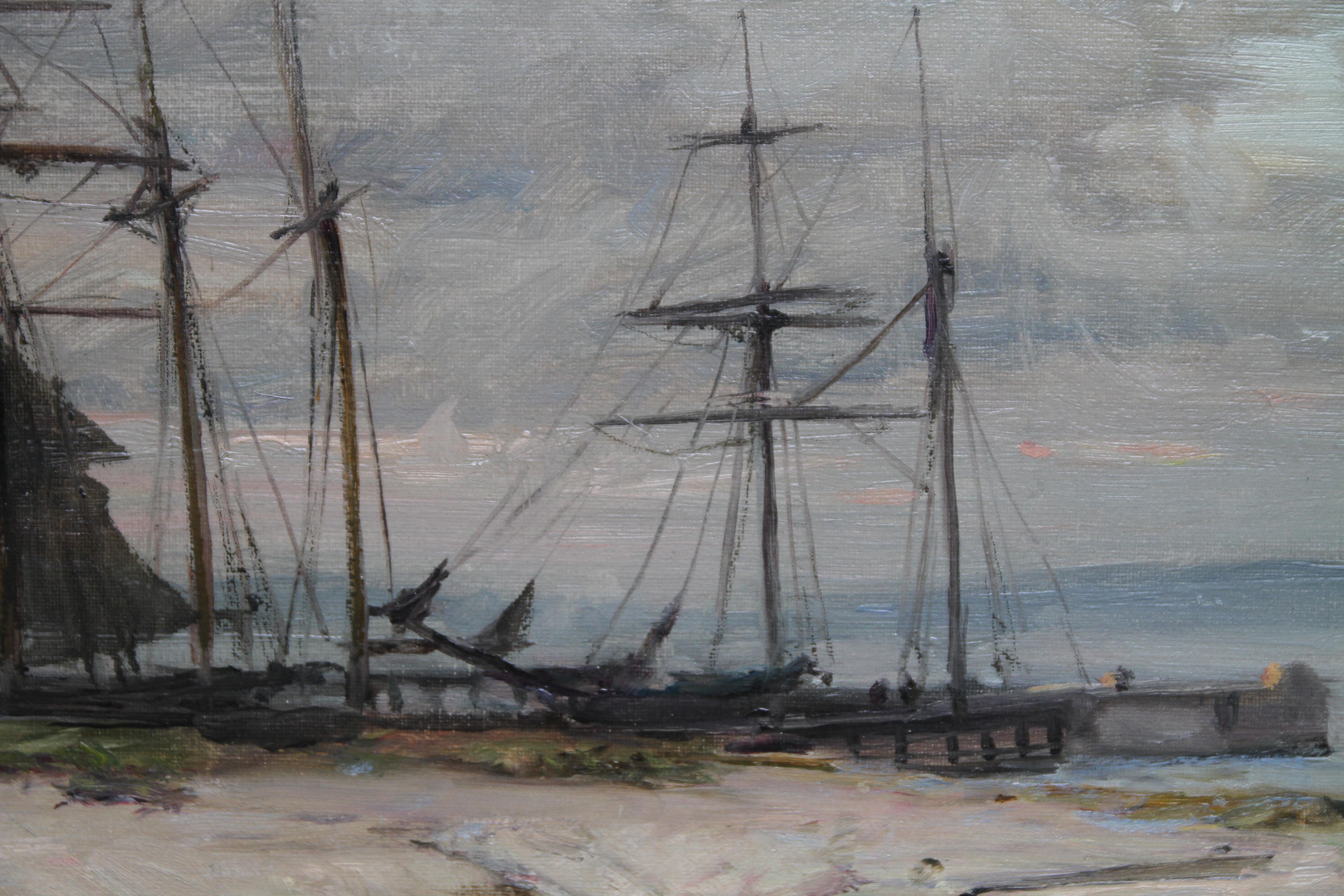 The Anastasia - peinture à l'huile impressionniste écossaise de 1911, art marin norvégien en vente 3
