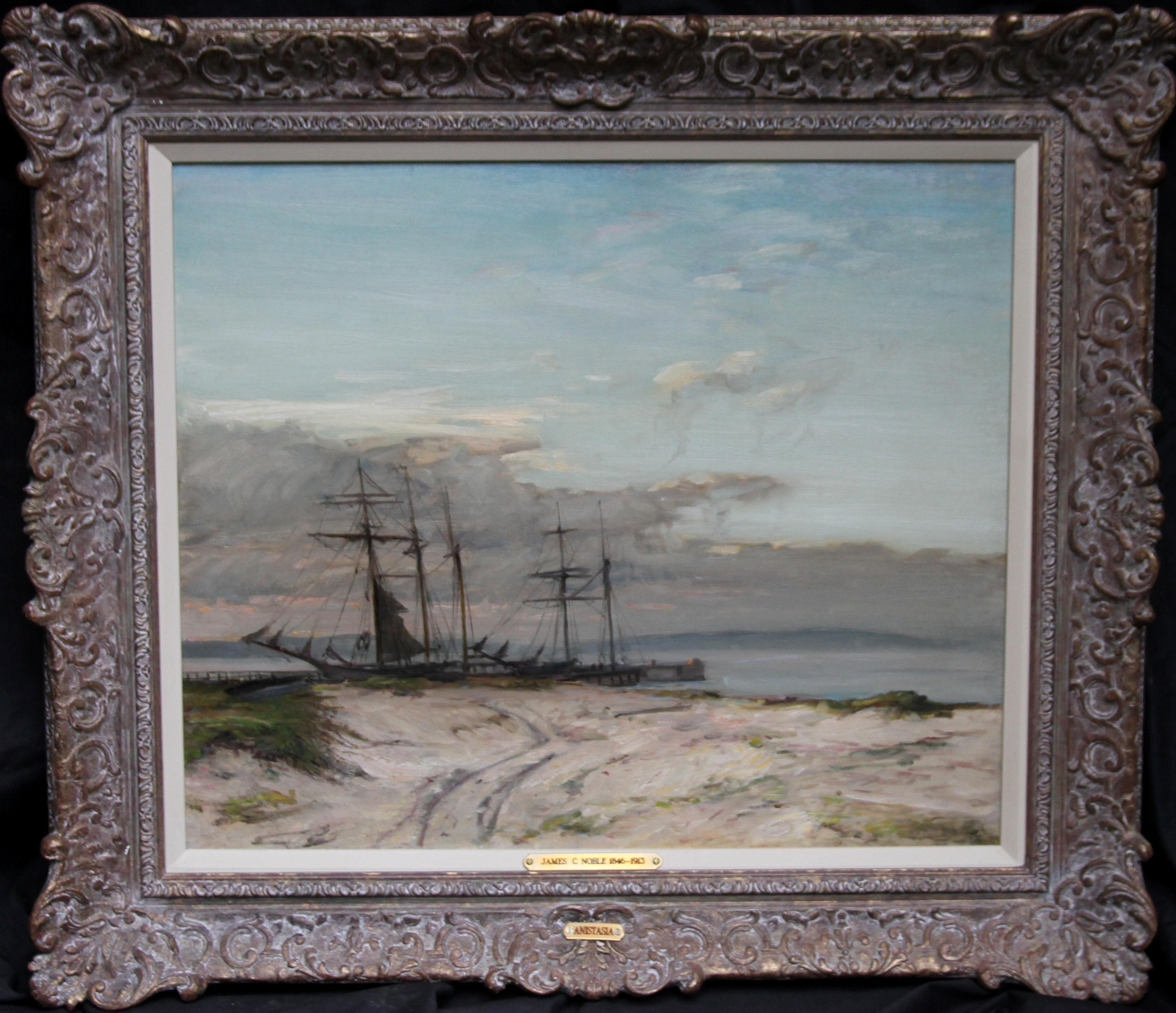 Landscape Painting James Campbell Noble - The Anastasia - peinture à l'huile impressionniste écossaise de 1911, art marin norvégien