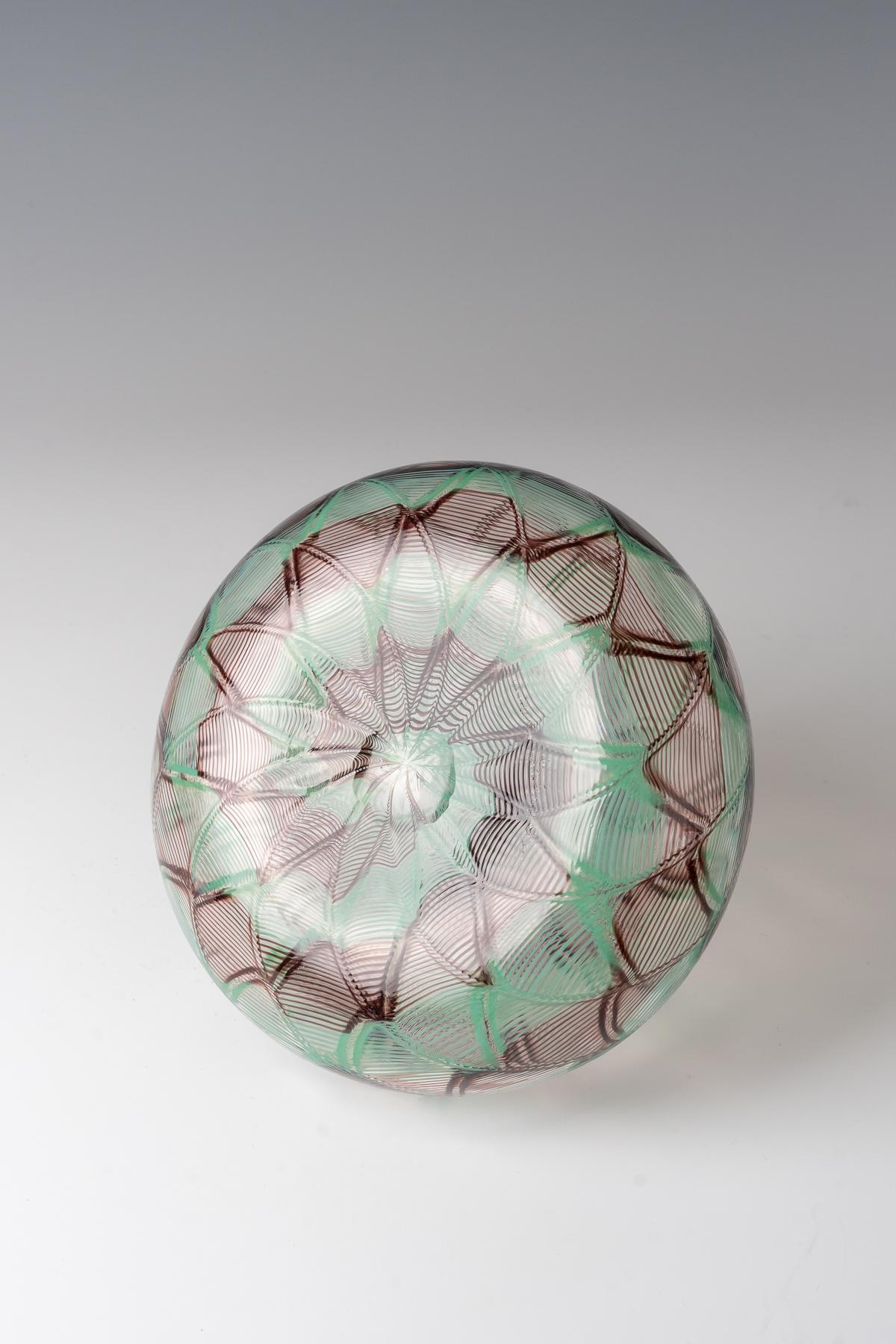 Late 20th Century James Carpenter, 'Venini Zanfirico' vase, 1982 For Sale
