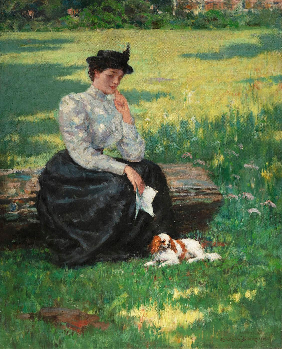 James Carroll Beckwith Figurative Painting - The Letter