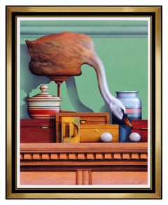 James Carter Large Original Painting Oil On Canvas Board Signed Still Life Art