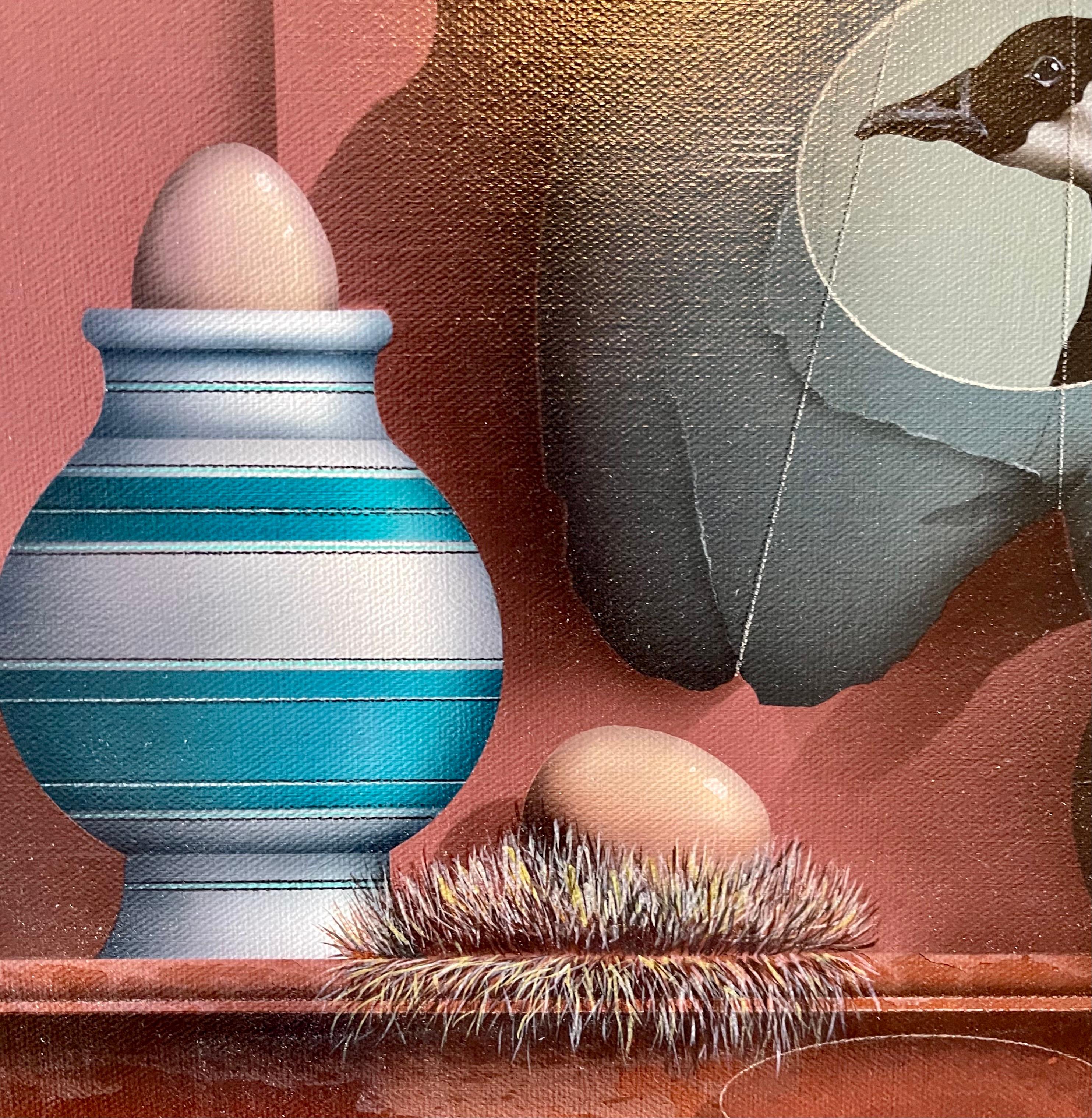 Pintura al aerógrafo trampantojo sobre lienzo Señuelo de pesca para patos James Carter en venta 5