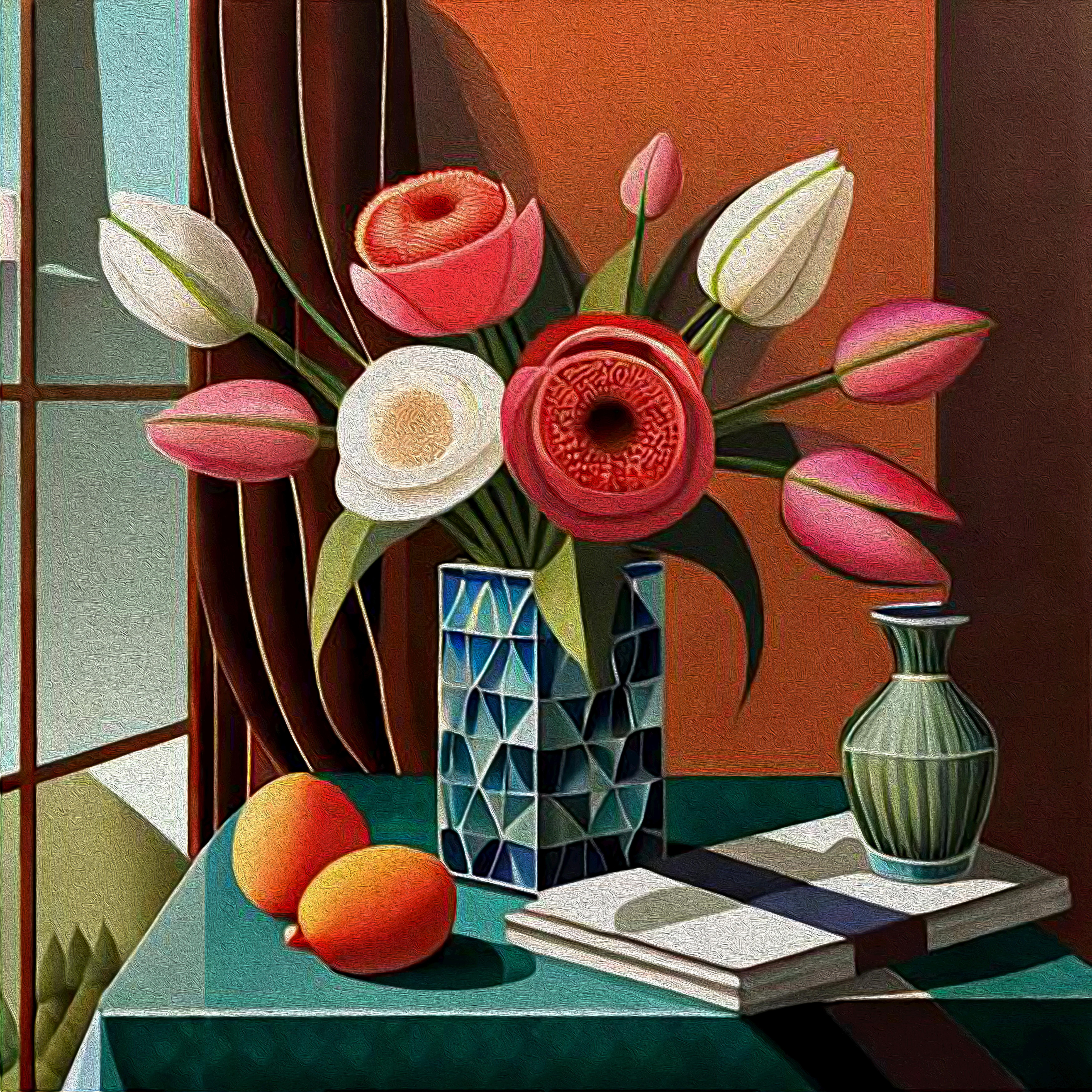 Still-Life Print James Chadwick  - A Floral Interlude - Blooms rhythmic