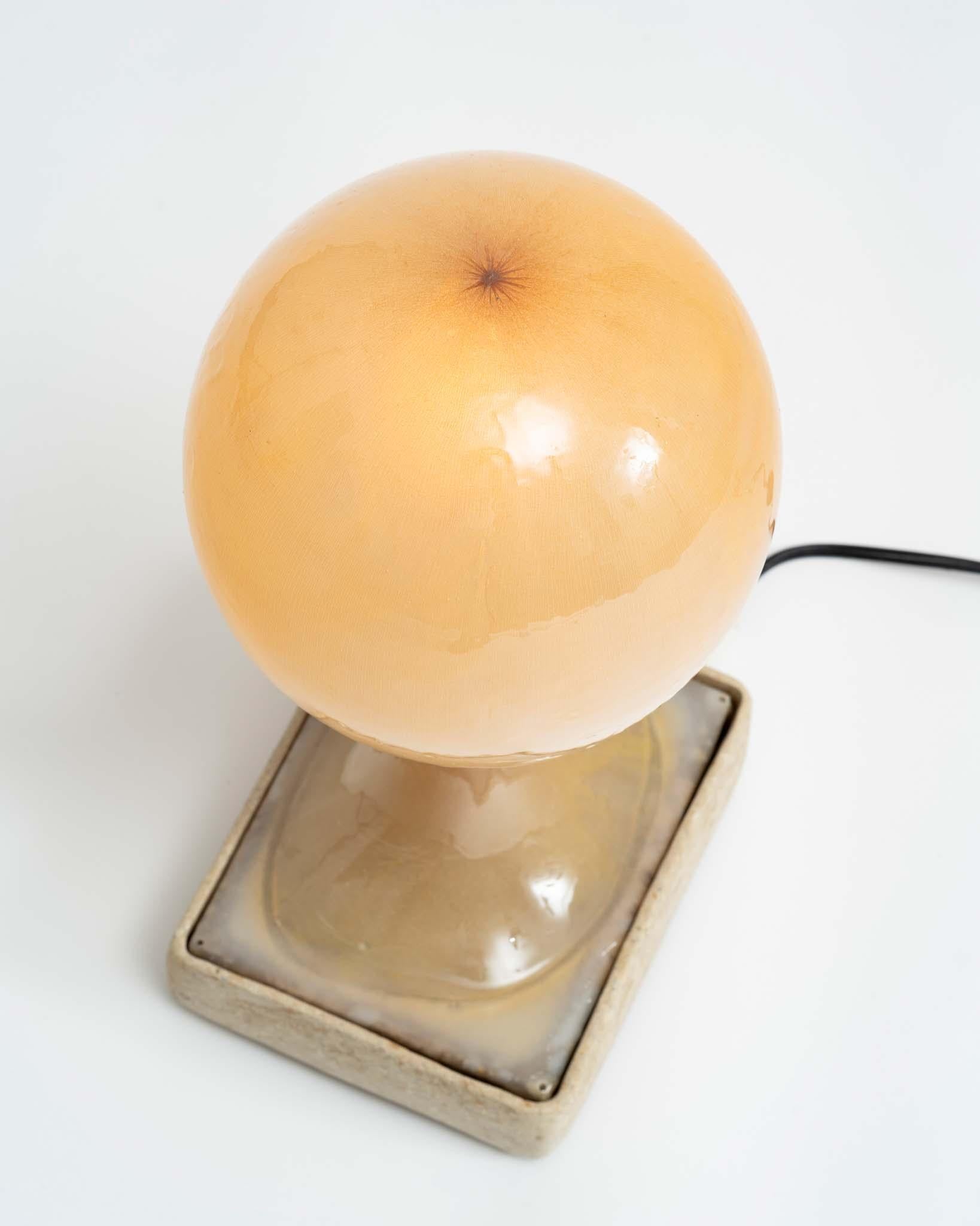 Organic Modern Contemporary Sculptural Resin & Organic Fiber Balloon Table Lamp by James Cherry For Sale