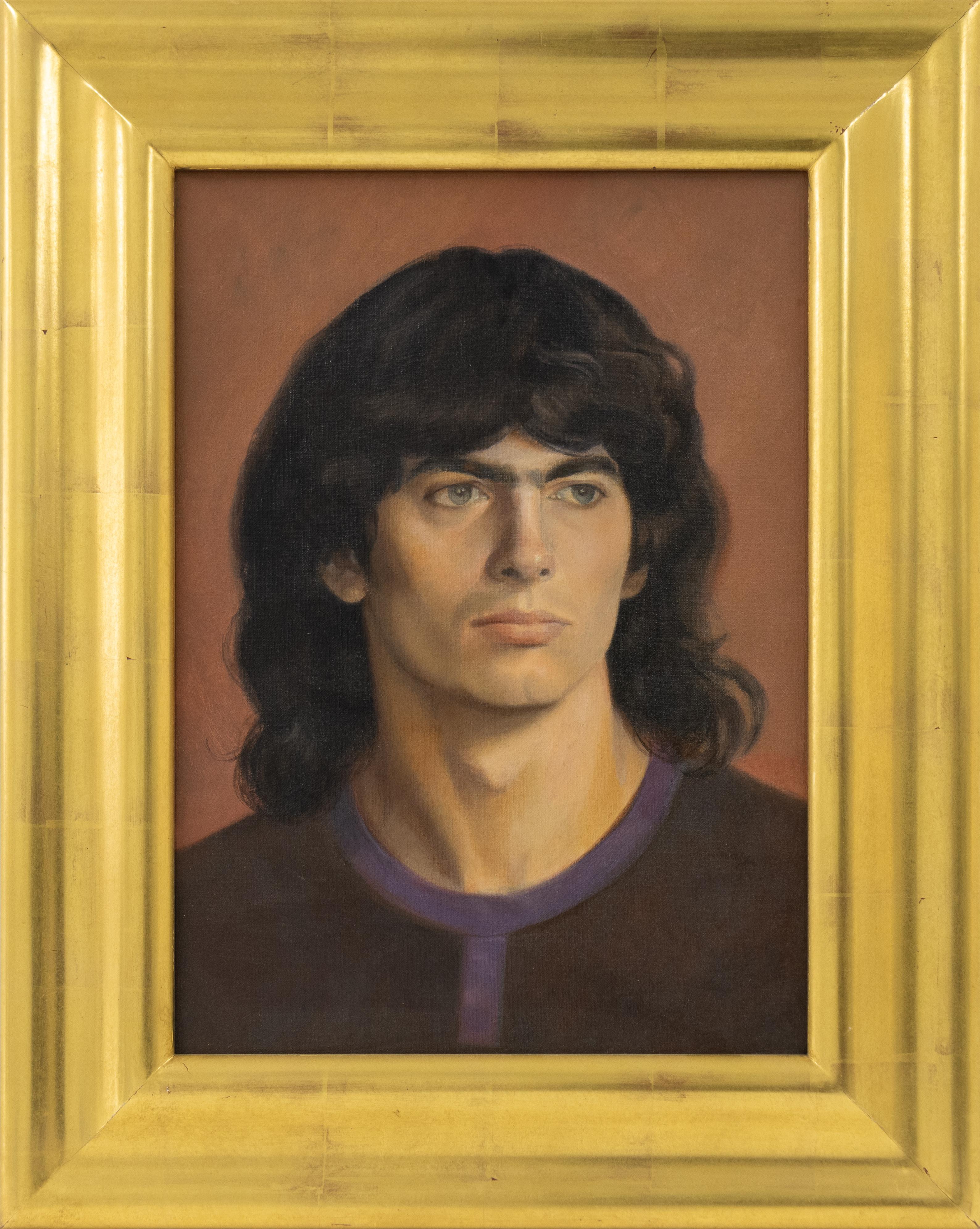 James Childs Figurative Painting - Portrait of a Long-Haired Man (Raymond Zimmerman)