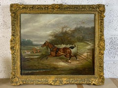 A runaway horse following the hunt