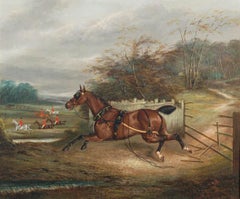 Antique A runaway horse following the hunt