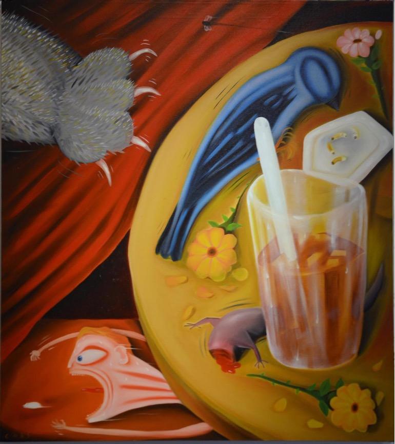 Kitty Kat - Painting by James Cobb