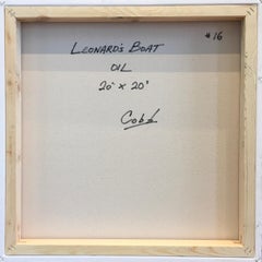 "Leonard's Boat" by James Cobb; 20" x 20" Oil on Canvas; Waterscape, 2023