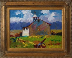 'New Mexico Mission' by James Cobb, Framed Oil Painting on Canvas, 2019