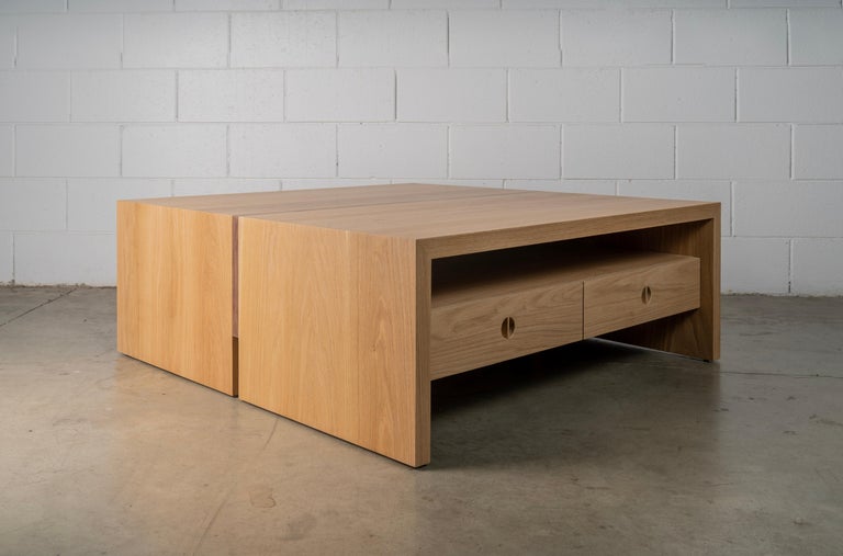 James Coffee Table, Solid Oak and Walnut by Lynnea Jean For Sale at 1stDibs