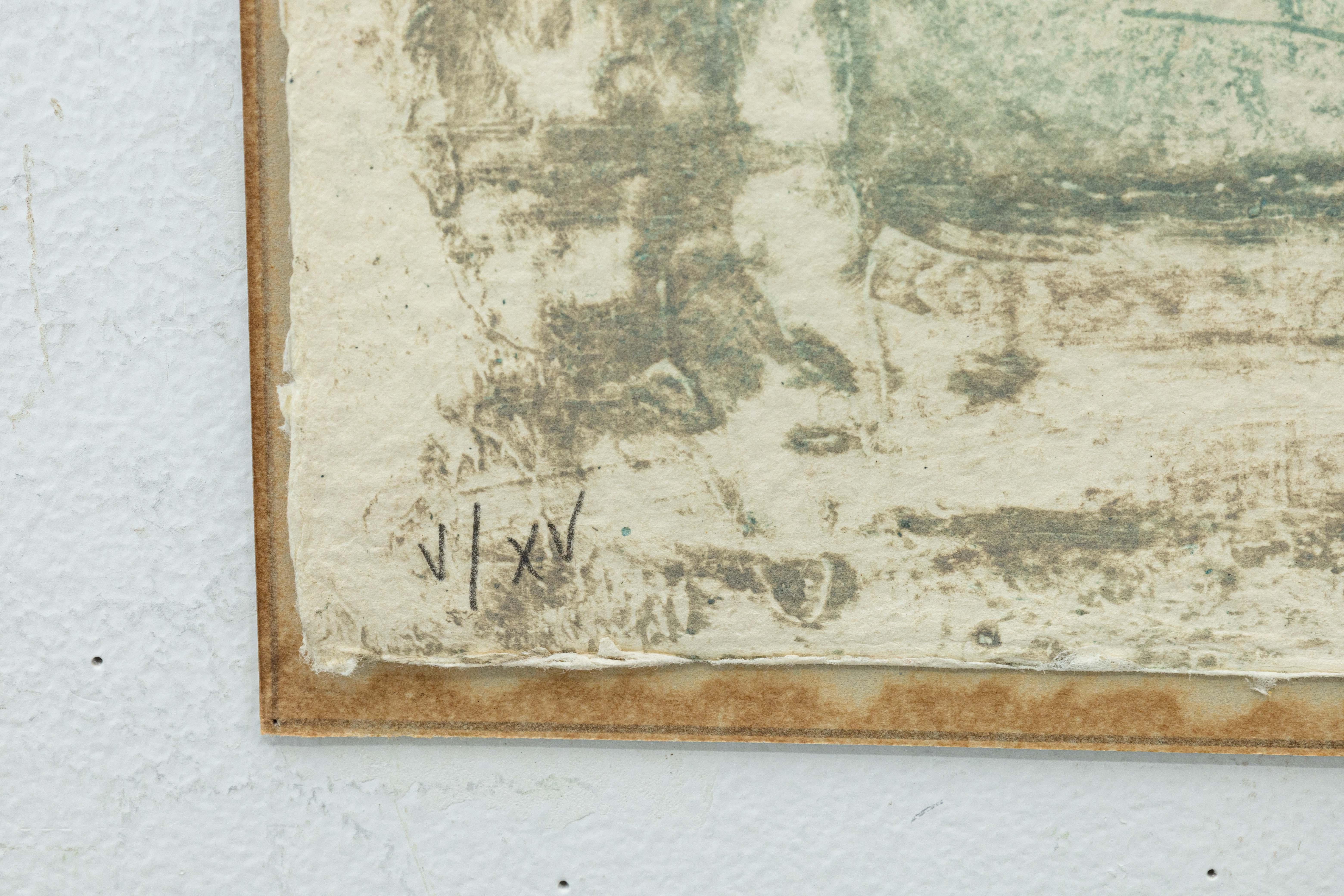James Cognard Signed Postmodern Carborundum Etching on Hand Made Paper en venta 5