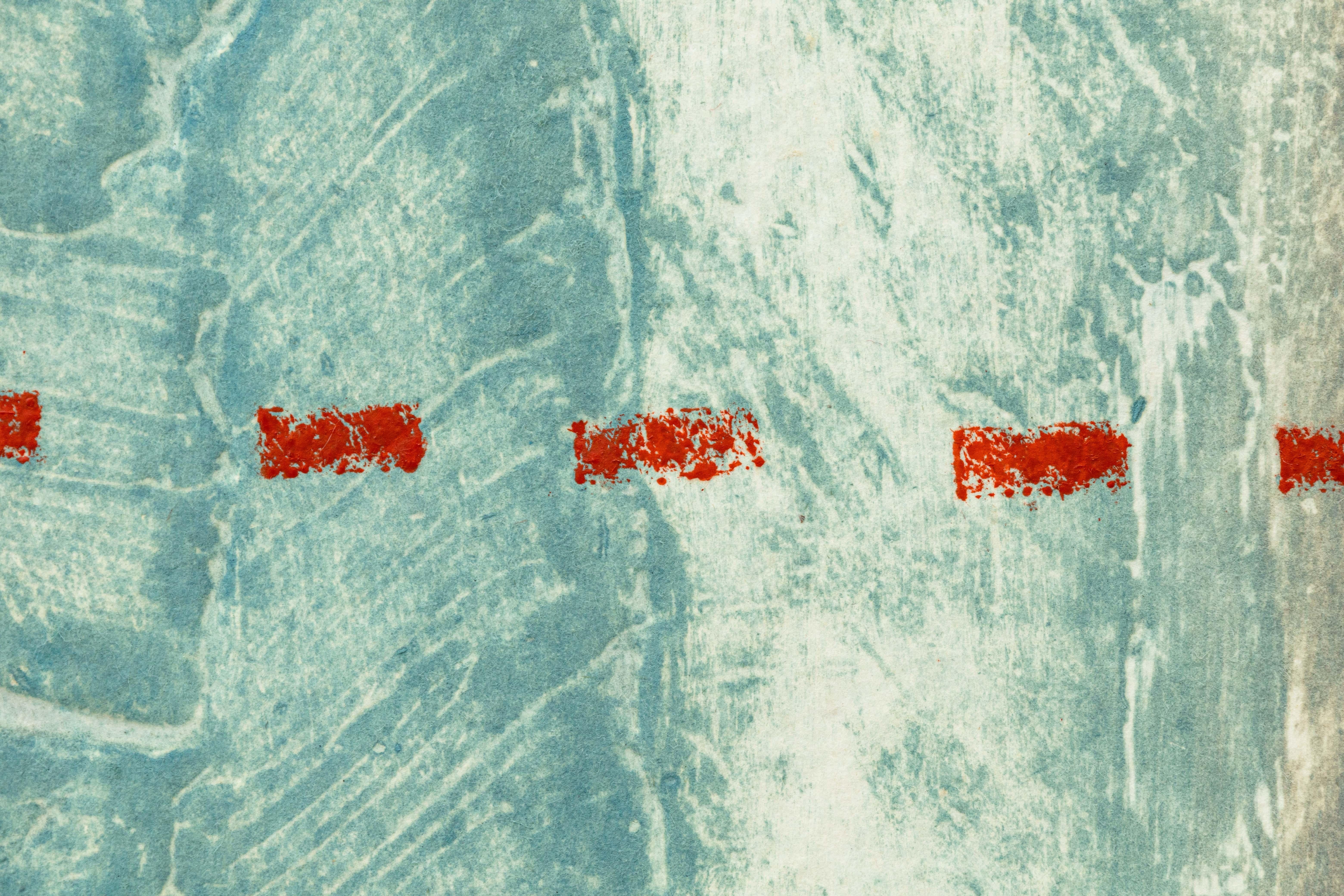James Cognard Signed Postmodern Carborundum Etching on Hand Made Paper Papel en venta