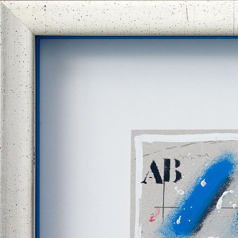 Trois bleus en diagonale. - Abstract Mixed Media Art by James Coignard