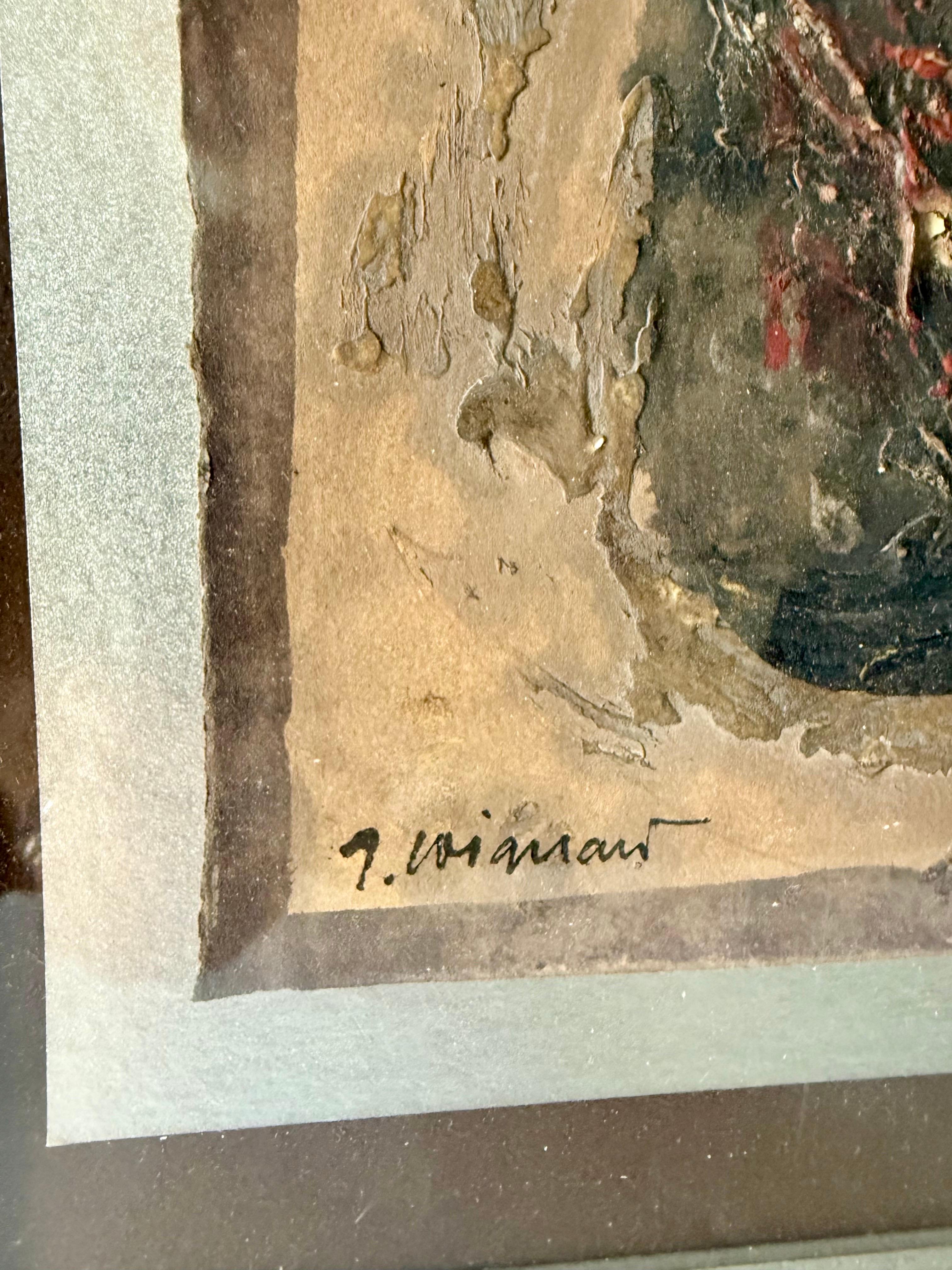 Quadro astratto a texture della Pop Art francese modernista con lettere incise in vendita 11